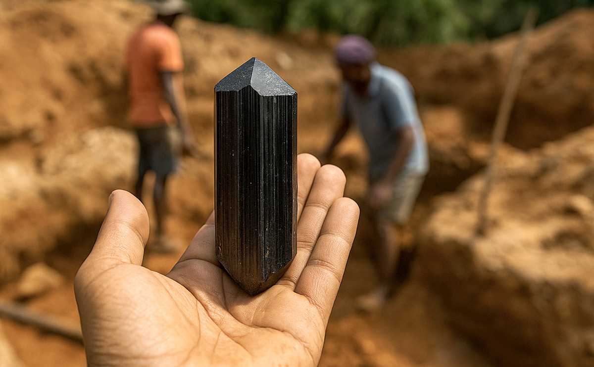 Buy Black Tourmaline online for protection and healing – authentic Sri Lankan gemstone with certification from Roragems