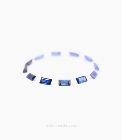 Dubai UAE fine jewelry designs with natural blue sapphire baguette melees